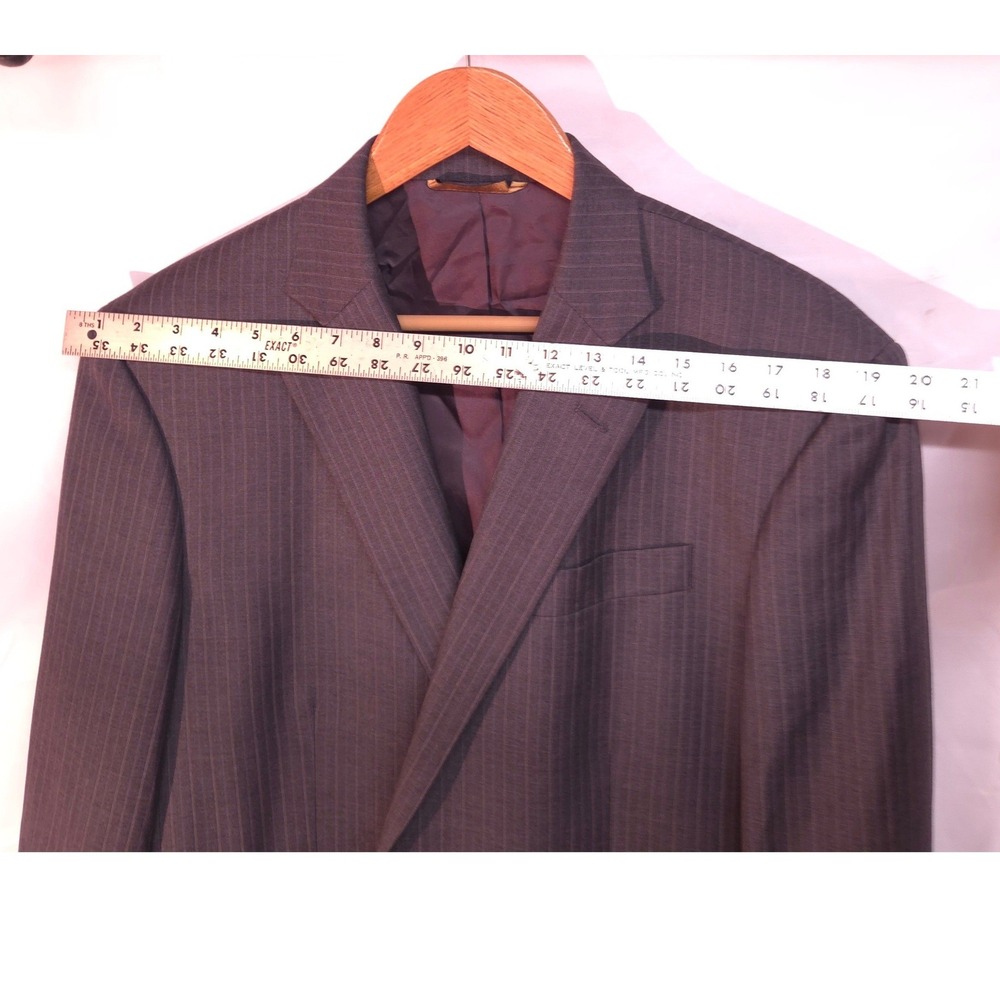 Brooks Brothers 1818 Madison Saxon Wool Pinstripe Blazer Charcoal Grey Mens 44L - Picture 12 of 14